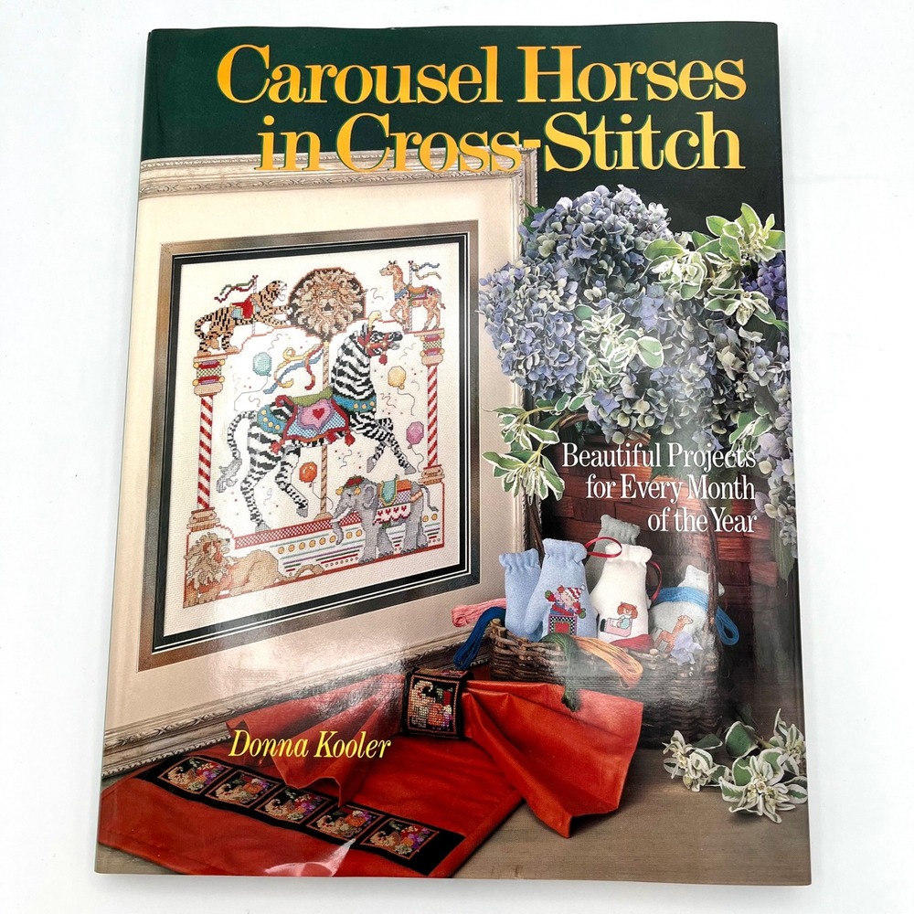 Donna Kooler Carousel Horses in Cross-Stitch Book Vintage 1993 13 Patterns NEW
